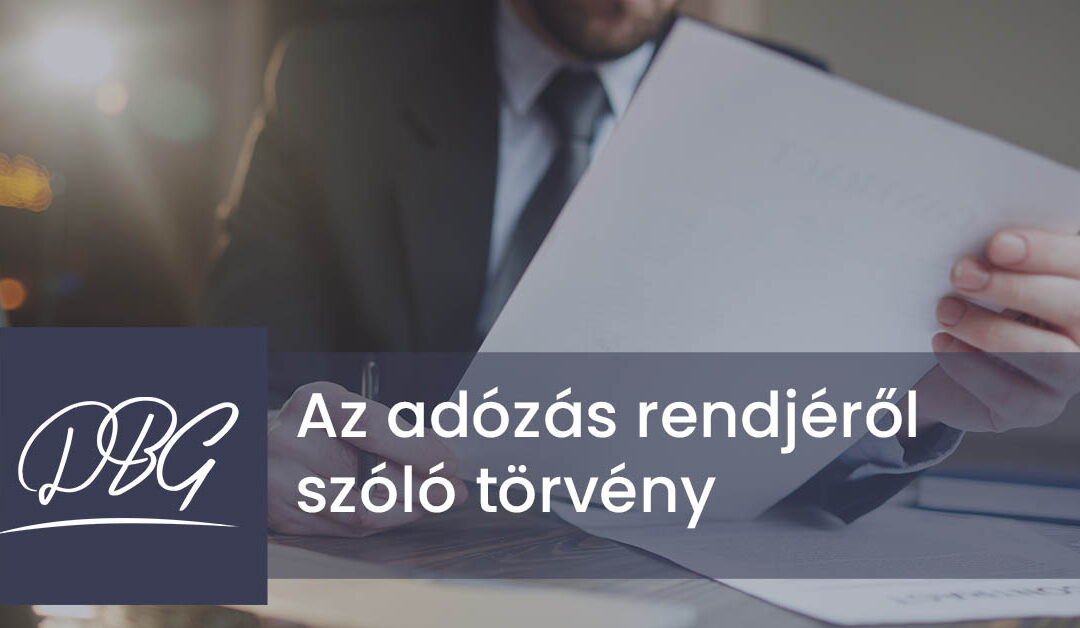 Az adózás rendjéről szóló törvény